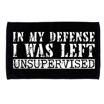 Funny Saying In My Defense I Was Left Unsupervised Vintage Microfiber Hand Towel