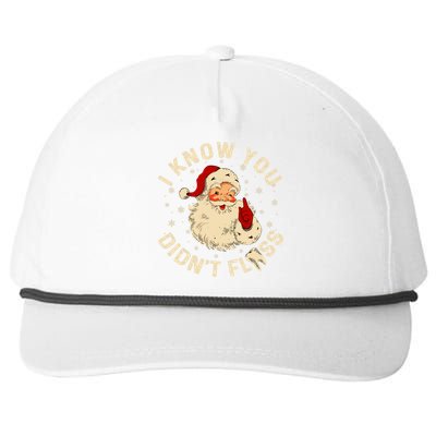 Funny Santa I Know You DidnT Floss Dentist Dental Christmas Snapback Five-Panel Rope Hat