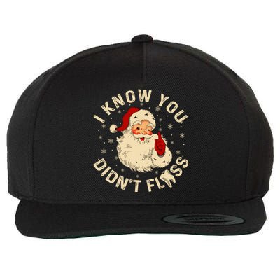 Funny Santa I Know You DidnT Floss Dentist Dental Christmas Wool Snapback Cap