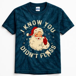 Funny Santa I Know You DidnT Floss Dentist Dental Christmas Kids Tie-Dye T-Shirt