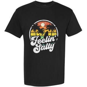 Feeling Salty Island Vacation Surfing Palm Retro Beach Garment-Dyed Heavyweight T-Shirt