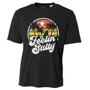 Feeling Salty Island Vacation Surfing Palm Retro Beach Cooling Performance Crew T-Shirt