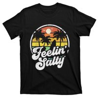 Feeling Salty Island Vacation Surfing Palm Retro Beach T-Shirt