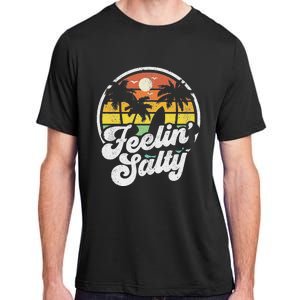 Feeling Salty Island Vacation Surfing Palm Retro Beach Adult ChromaSoft Performance T-Shirt