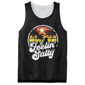 Feeling Salty Island Vacation Surfing Palm Retro Beach Mesh Reversible Basketball Jersey Tank