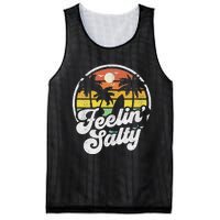 Feeling Salty Island Vacation Surfing Palm Retro Beach Mesh Reversible Basketball Jersey Tank