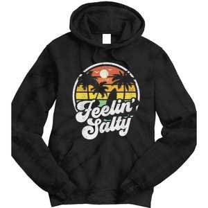 Feeling Salty Island Vacation Surfing Palm Retro Beach Tie Dye Hoodie