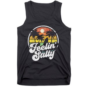 Feeling Salty Island Vacation Surfing Palm Retro Beach Tank Top