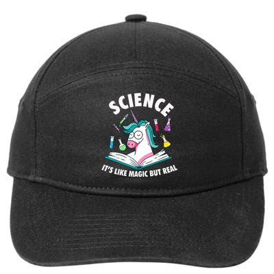 Funny Science Is Like Magic But Real Unicorn Funny Science 7-Panel Snapback Hat