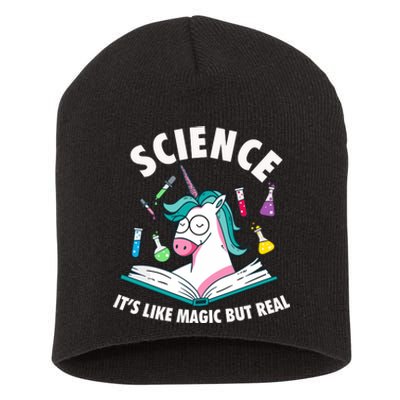 Funny Science Is Like Magic But Real Unicorn Funny Science Short Acrylic Beanie