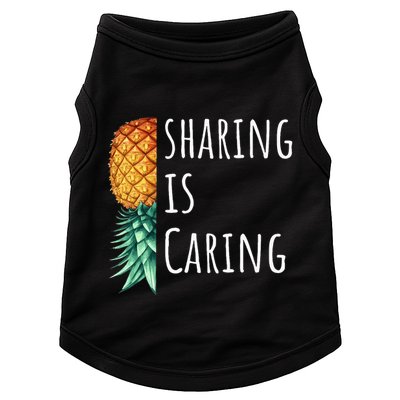 Funny Sharing Is Caring Upside Down Pineapple Swinger Doggie Tank