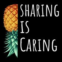 Funny Sharing Is Caring Upside Down Pineapple Swinger Button
