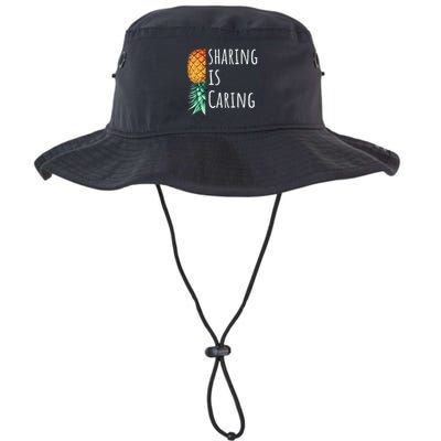 Funny Sharing Is Caring Upside Down Pineapple Swinger Bucket Hat