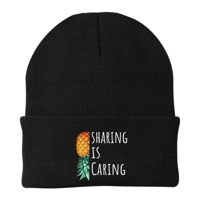 Funny Sharing Is Caring Upside Down Pineapple Swinger Beanie