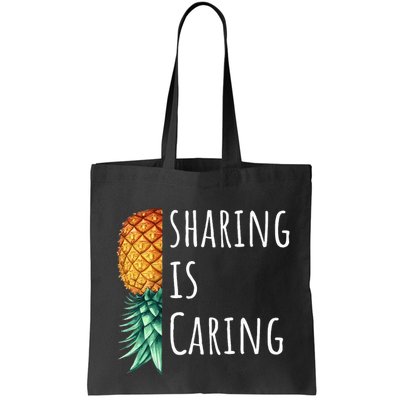 Funny Sharing Is Caring Upside Down Pineapple Swinger Bag