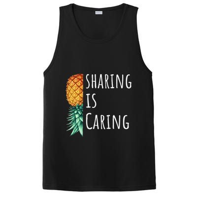 Funny Sharing Is Caring Upside Down Pineapple Swinger PosiCharge Competitor Tank