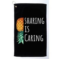 Funny Sharing Is Caring Upside Down Pineapple Swinger Golf Towel