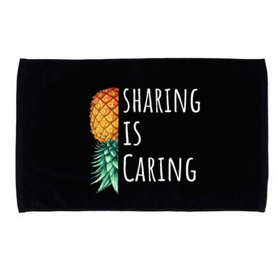 Funny Sharing Is Caring Upside Down Pineapple Swinger Microfiber Hand Towel