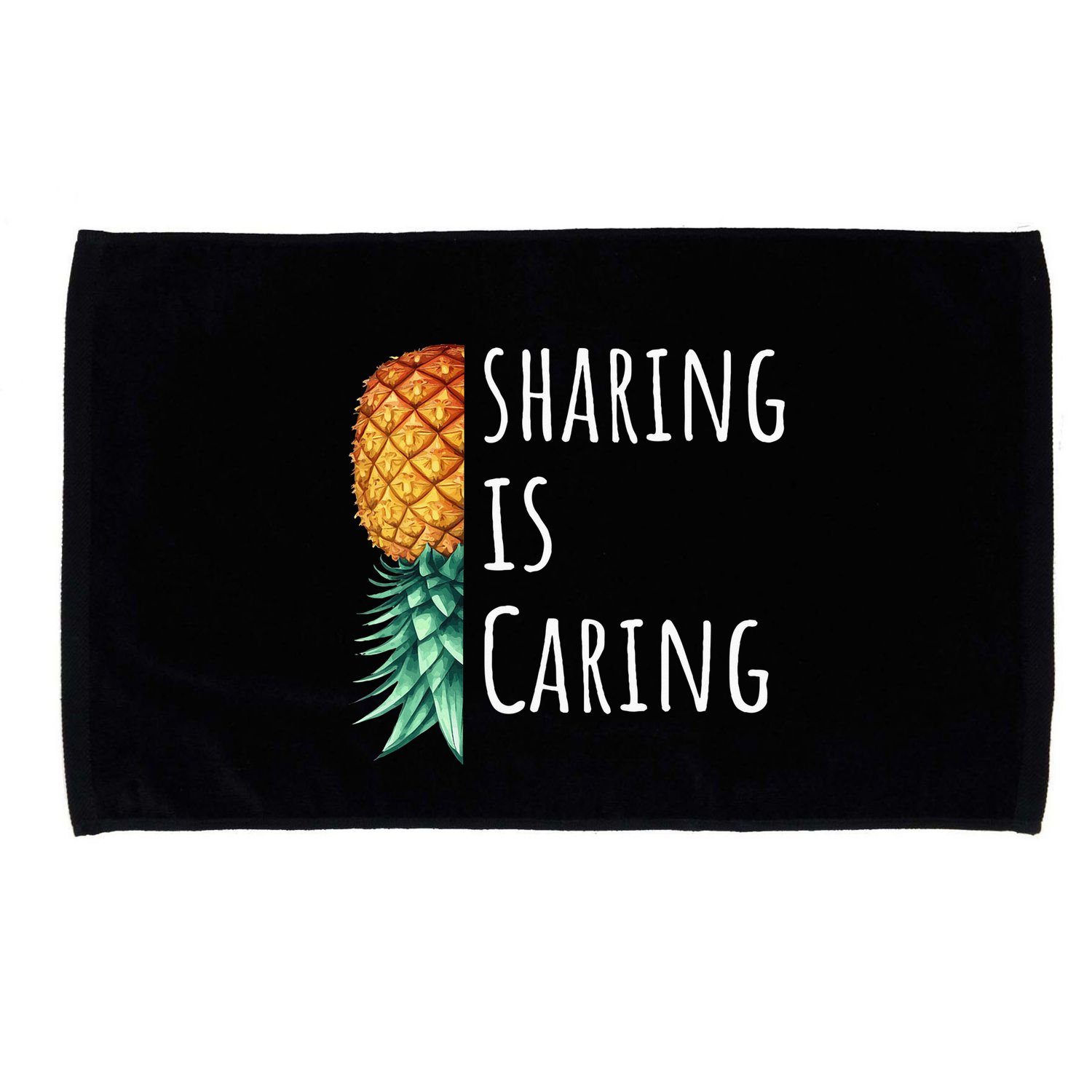 Funny Sharing Is Caring Upside Down Pineapple Swinger Microfiber Hand Towel