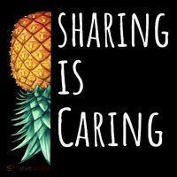 Funny Sharing Is Caring Upside Down Pineapple Swinger Short Acrylic Beanie