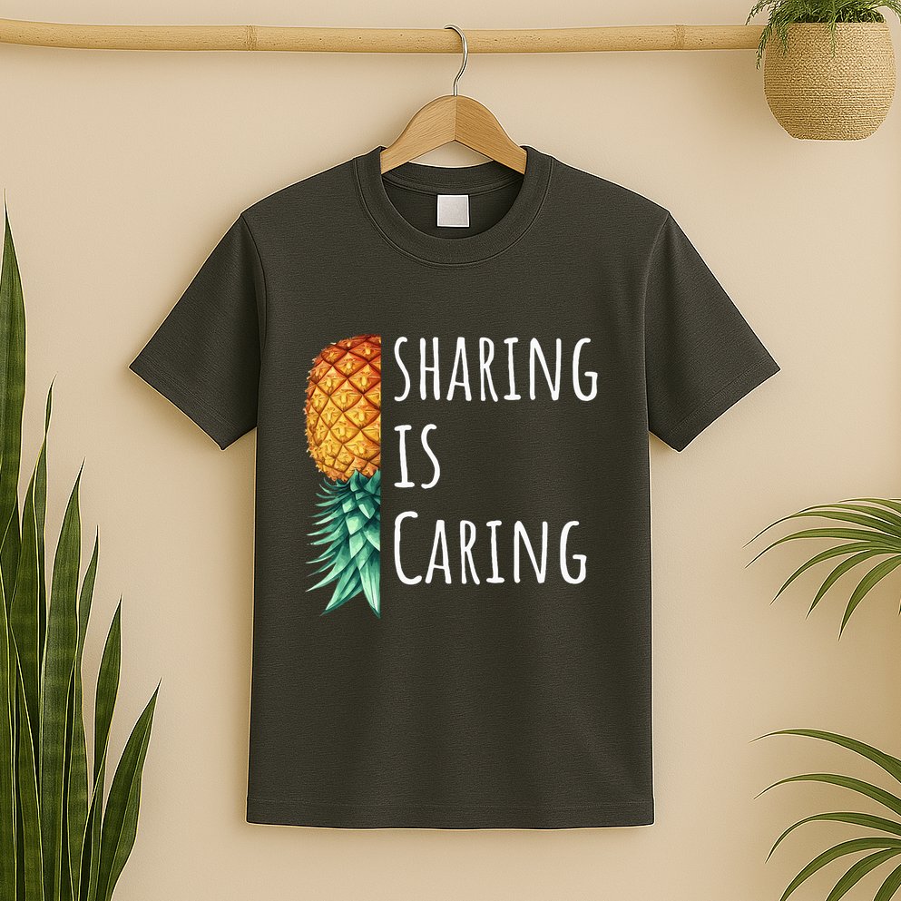 Funny Sharing Is Caring Upside Down Pineapple Swinger T-Shirt