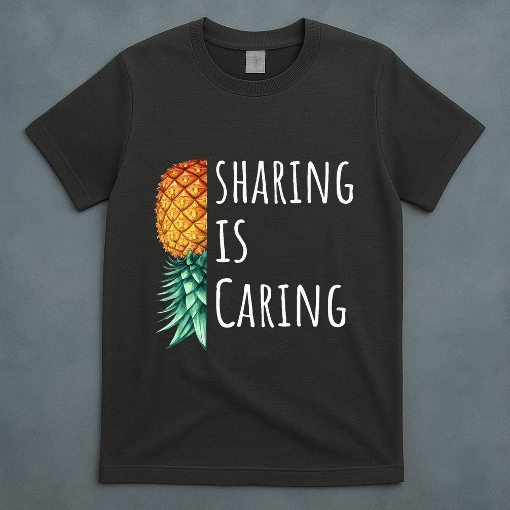 Funny Sharing Is Caring Upside Down Pineapple Swinger T-Shirt