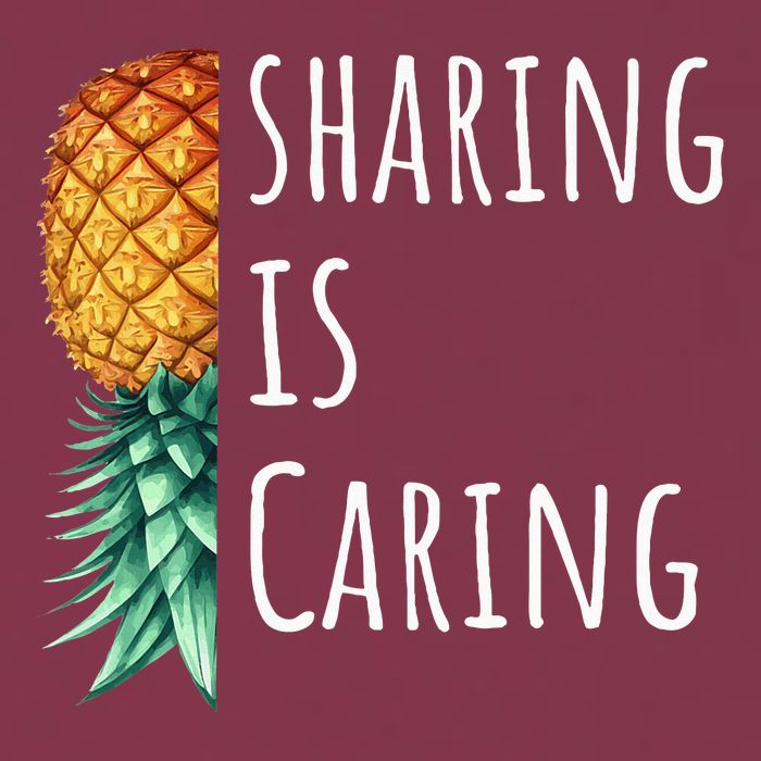 Funny Sharing Is Caring Upside Down Pineapple Swinger 16oz Travel Tumbler