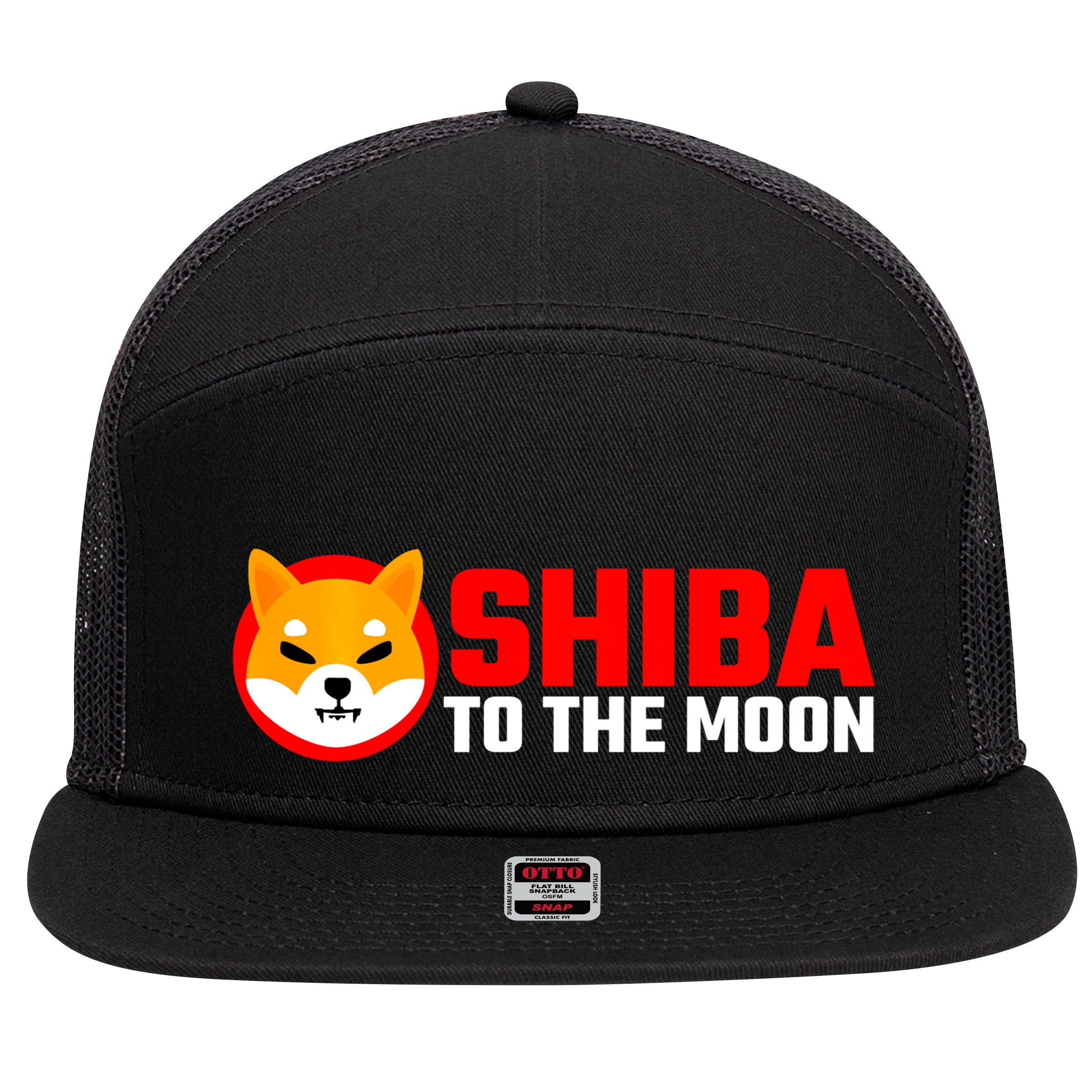 Funny Shiba Inu Token Dogecoin Killer Crypto Hodler 7 Panel Mesh Trucker Snapback Hat