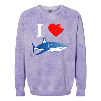 Funny Shark I Love Shark Shark Lover Shark Colorblast Crewneck Sweatshirt