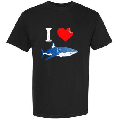 Funny Shark I Love Shark Shark Lover Shark Garment-Dyed Heavyweight T-Shirt