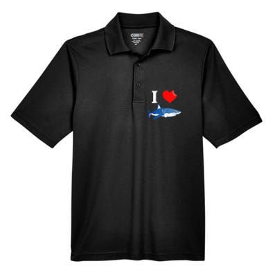 Funny Shark I Love Shark Shark Lover Shark Men's Origin Performance Pique Polo