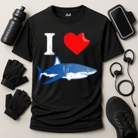 Funny Shark I Love Shark Shark Lover Shark Cooling Performance Crew T-Shirt
