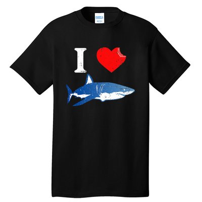 Funny Shark I Love Shark Shark Lover Shark Tall T-Shirt