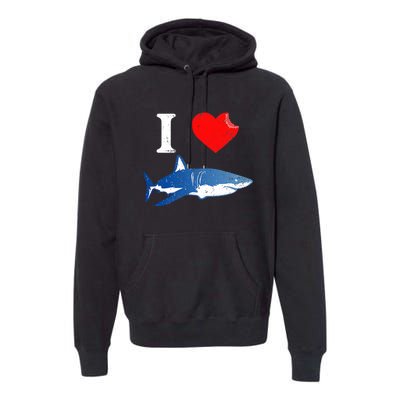 Funny Shark I Love Shark Shark Lover Shark Premium Hoodie