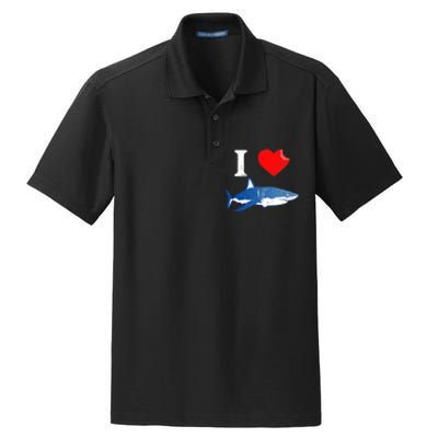 Funny Shark I Love Shark Shark Lover Shark Dry Zone Grid Polo