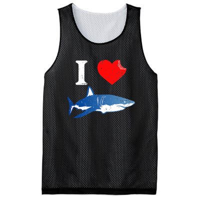 Funny Shark I Love Shark Shark Lover Shark Mesh Reversible Basketball Jersey Tank