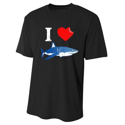 Funny Shark I Love Shark Shark Lover Shark Performance Sprint T-Shirt