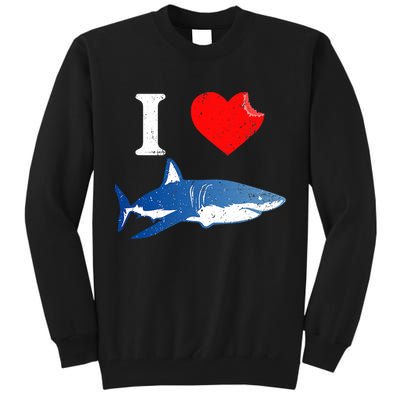 Funny Shark I Love Shark Shark Lover Shark Tall Sweatshirt