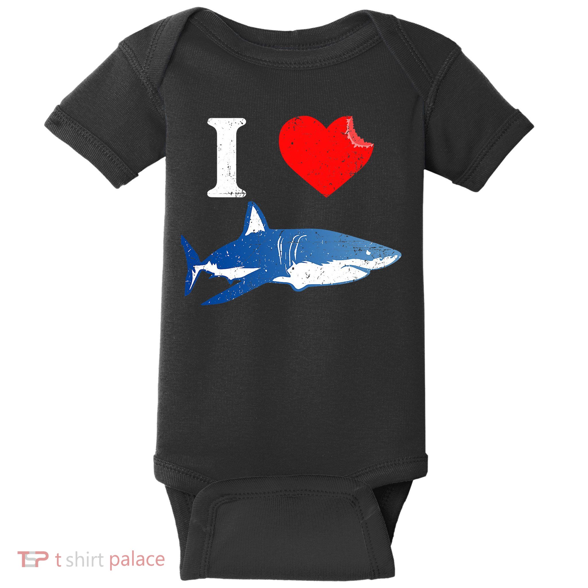 Funny Shark I Love Shark Shark Lover Shark Baby Bodysuit