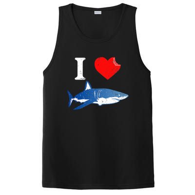 Funny Shark I Love Shark Shark Lover Shark PosiCharge Competitor Tank