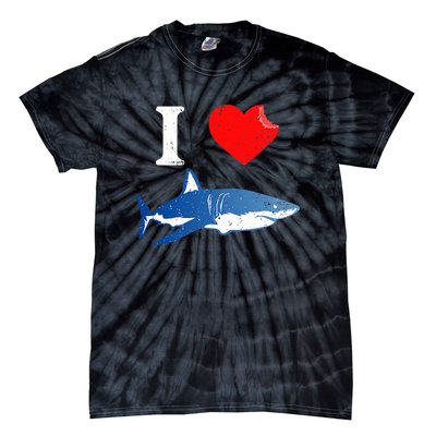 Funny Shark I Love Shark Shark Lover Shark Tie-Dye T-Shirt