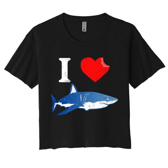 Funny Shark I Love Shark Shark Lover Shark Crop Top