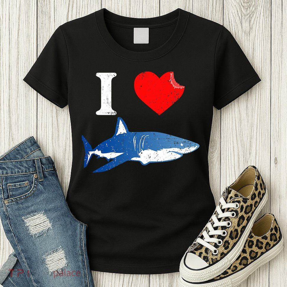 Funny Shark I Love Shark Shark Lover Shark Womens T-Shirt