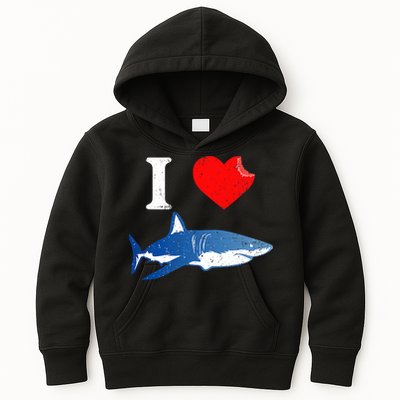 Funny Shark I Love Shark Shark Lover Shark Kids Hoodie