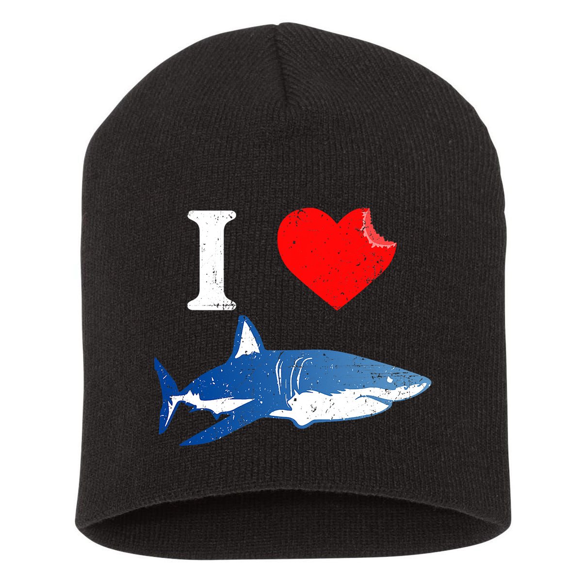 Funny Shark I Love Shark Shark Lover Shark Short Acrylic Beanie