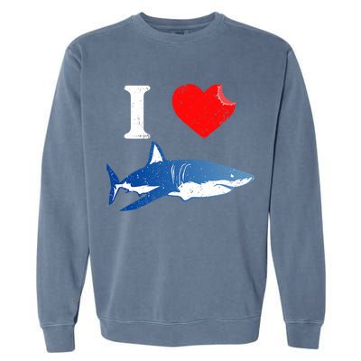 Funny Shark I Love Shark Shark Lover Shark Garment-Dyed Sweatshirt