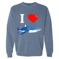 Funny Shark I Love Shark Shark Lover Shark Garment-Dyed Sweatshirt