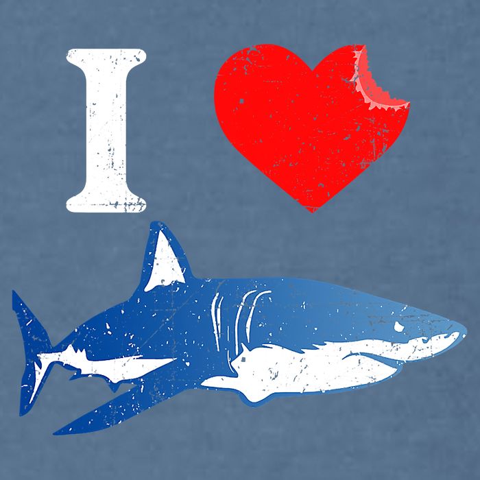 Funny Shark I Love Shark Shark Lover Shark Garment-Dyed Sweatshirt