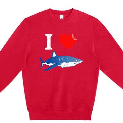 Funny Shark I Love Shark Shark Lover Shark Premium Crewneck Sweatshirt