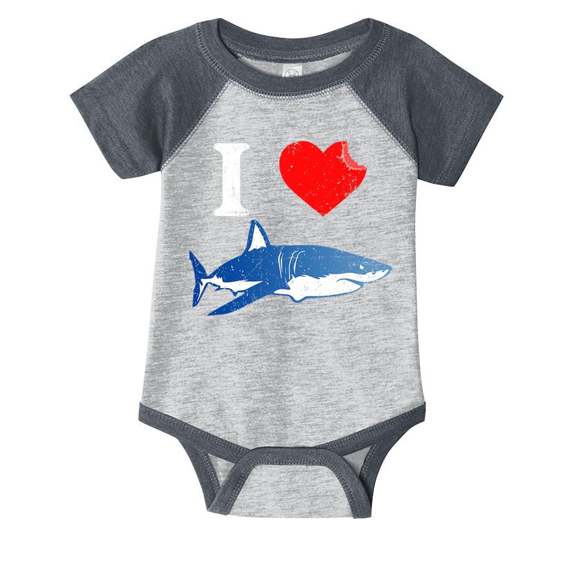 Funny Shark I Love Shark Shark Lover Shark Infant Baby Jersey Bodysuit